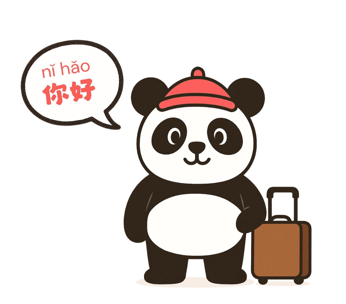 Bobo exploring Chinese learning adventure with Great Wall backdrop