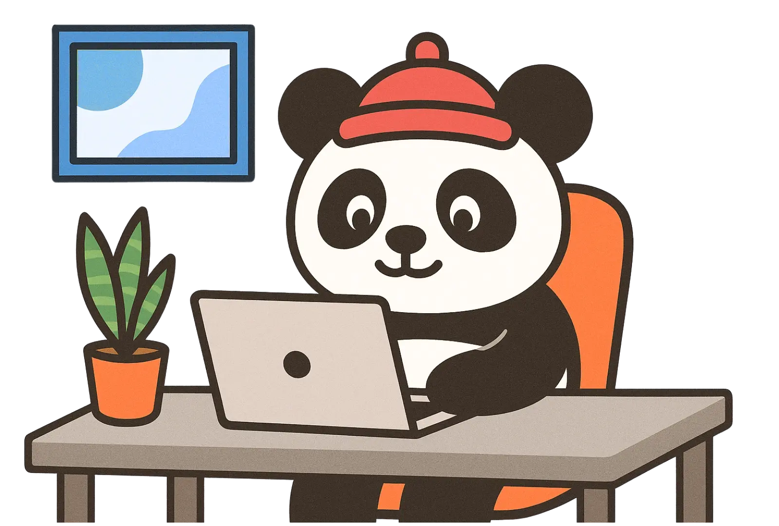 Bobo panda working on Chinese learning exercises